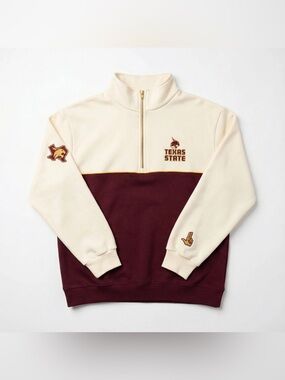 Traditions Collegiate Apparel Texas State Quarter Zip Large New